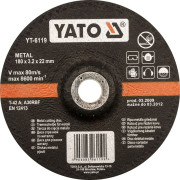 YT-6121 YATO Kotúč na kov 115 x 22 x 6,0 mm vypuklý brúsny YT-6121 YATO